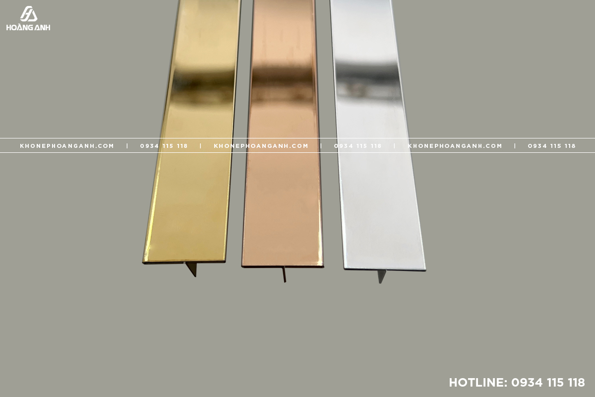 Nẹp V Inox 304 - Trắng Gương - Vàng Gương - Hồng Gương