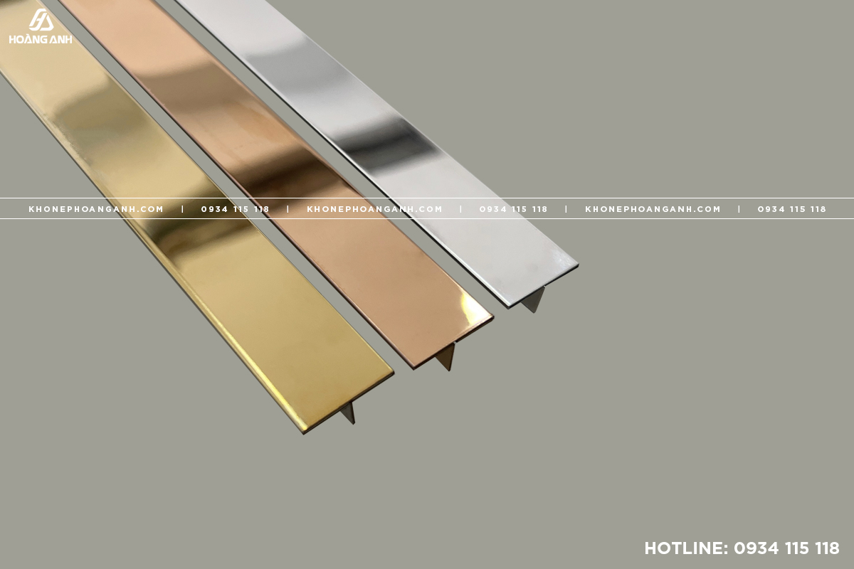 Nẹp V Inox 304 - Trắng Gương - Vàng Gương - Hồng Gương
