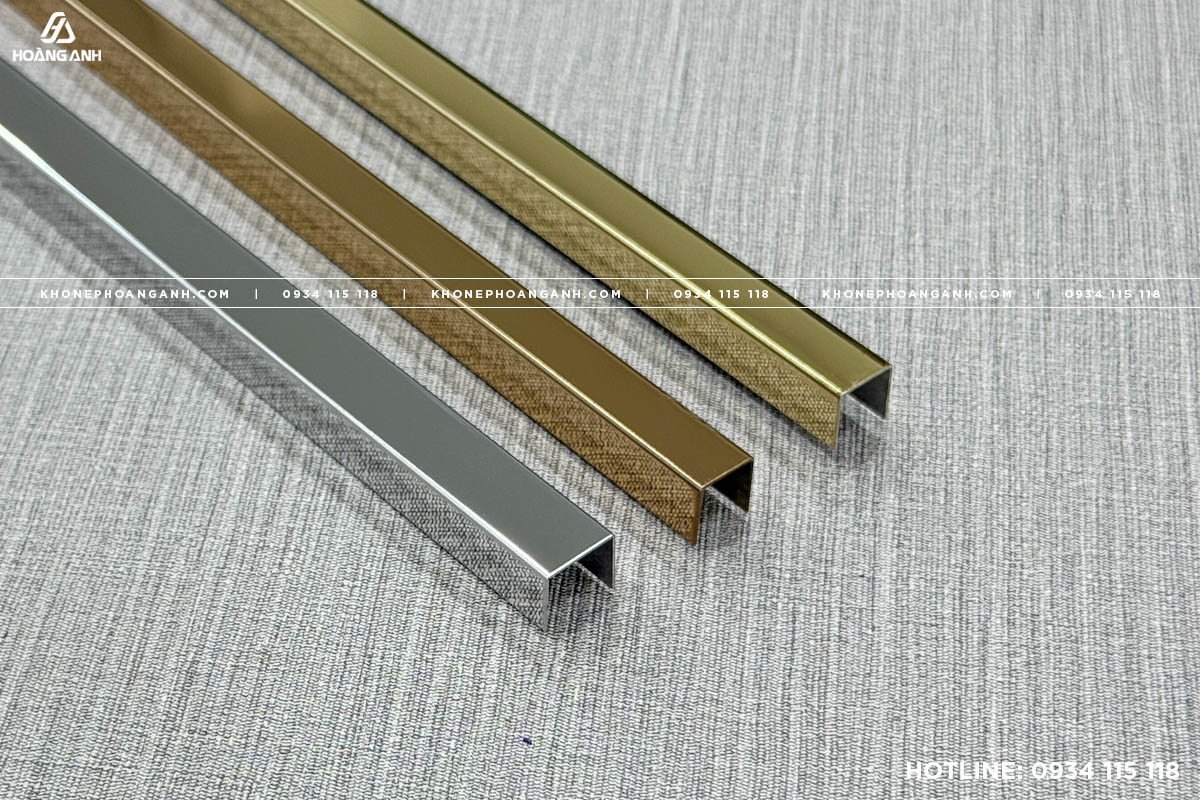 Nẹp U Inox 304 Trắng Gương - Vàng Gương - Hồng Gương