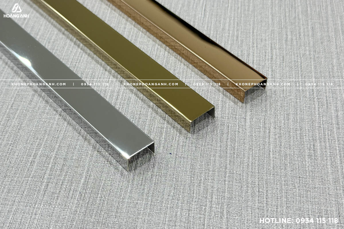 Nẹp U Inox 304 Trắng Gương - Vàng Gương - Hồng Gương