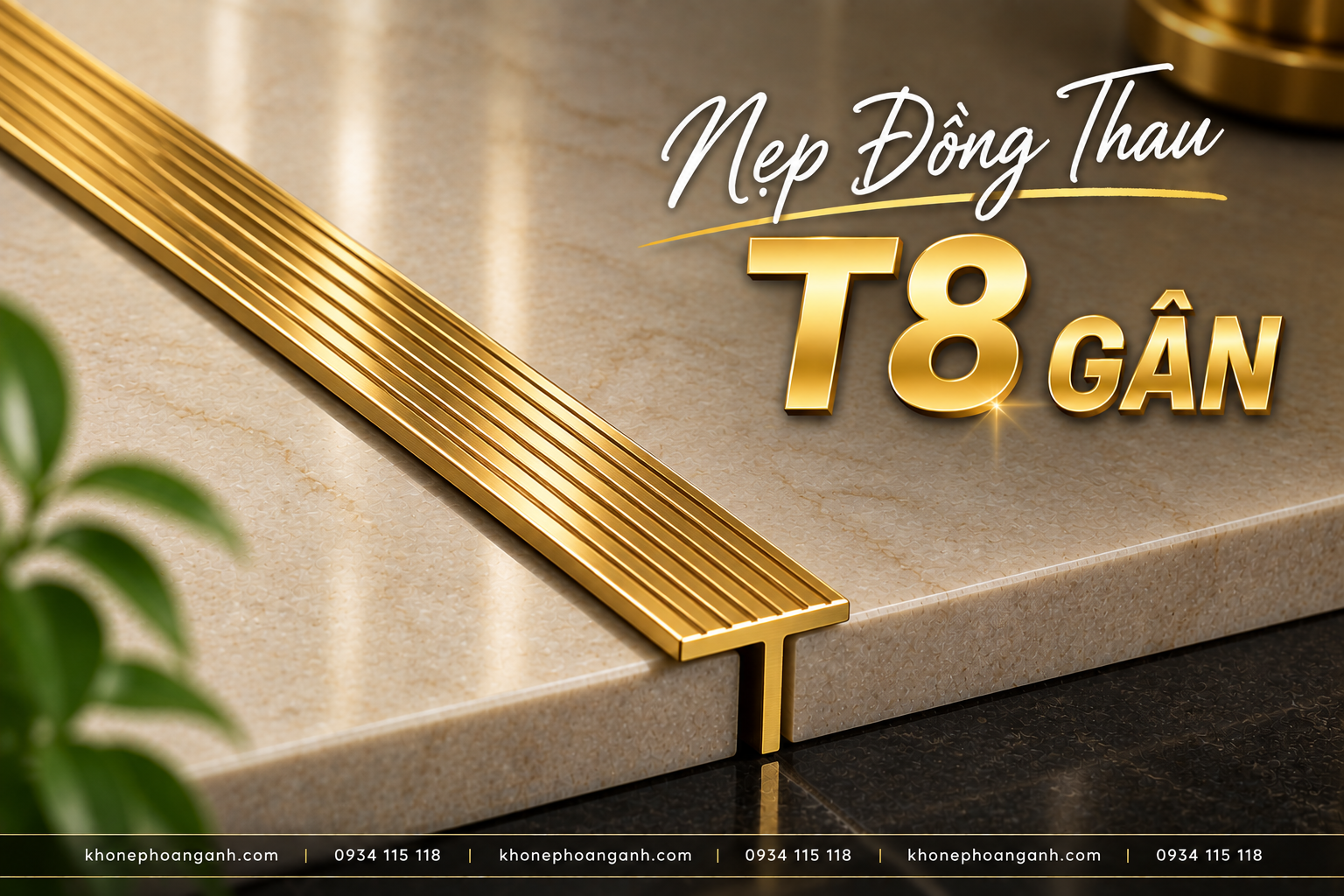 Cấu tạo chi tiết của Nẹp Đồng Thau T8 Gân chống trượt tại Kho Nẹp Hoàng Anh