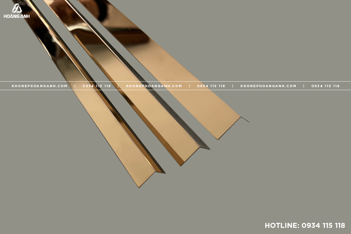 Nẹp V Inox 304 màu hồng gương