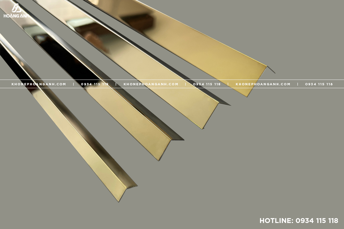Nẹp V Inox 304 màu vàng gương