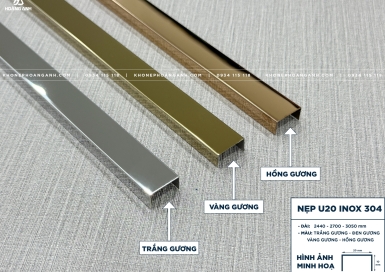Nẹp Inox 304 U20MM