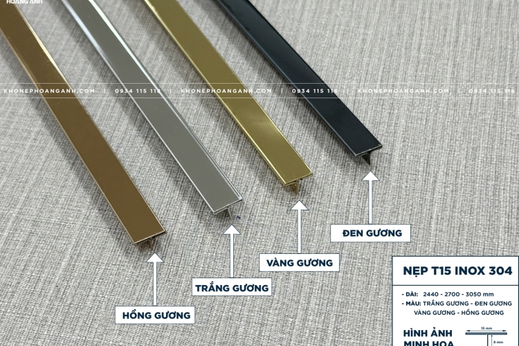 Nẹp Inox 304 T15MM