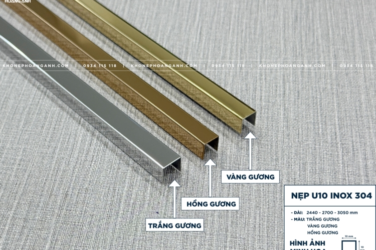 Nẹp Inox 304 U10MM